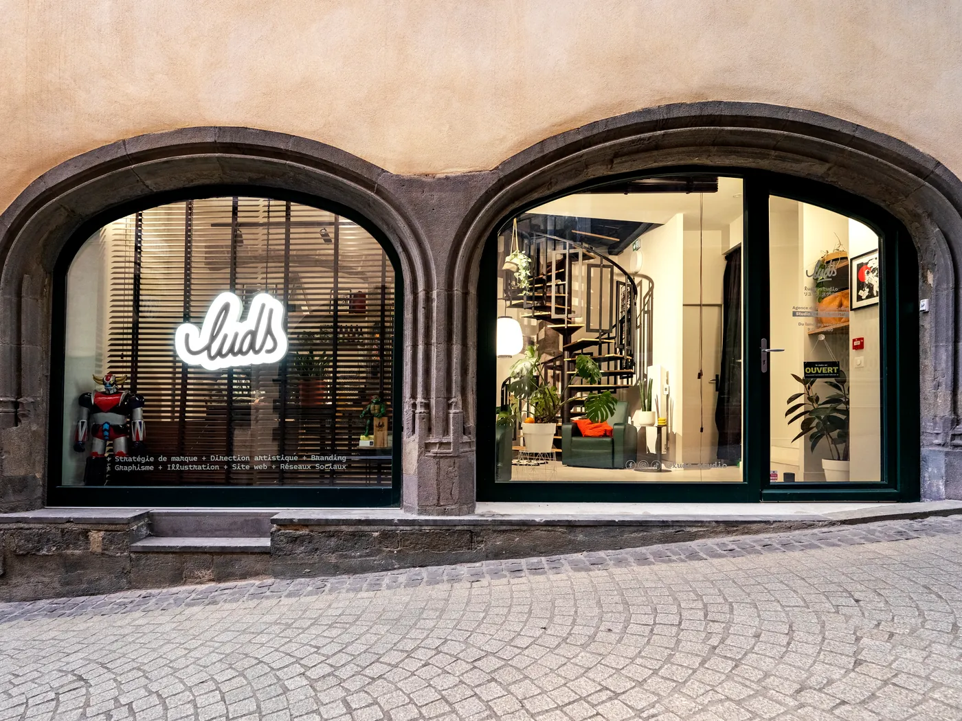 La façade de Luds Studio, rue des Chaussetiers à Clermont-Ferrand