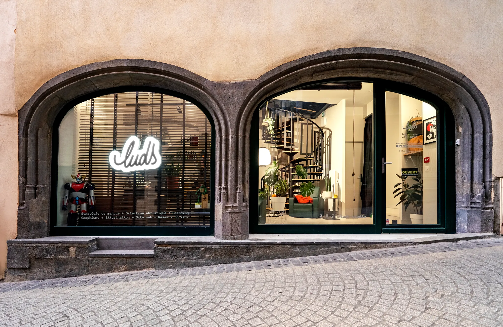 La façade de Luds Studio, rue des Chaussetiers à Clermont-Ferrand